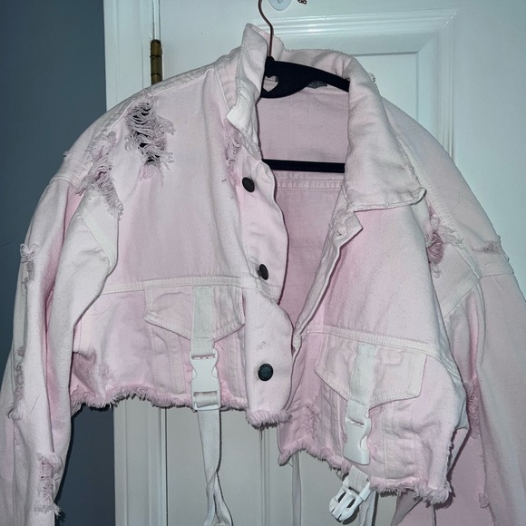 Pink Carmar Cropped Jean Jacket - Picture 2 of 4